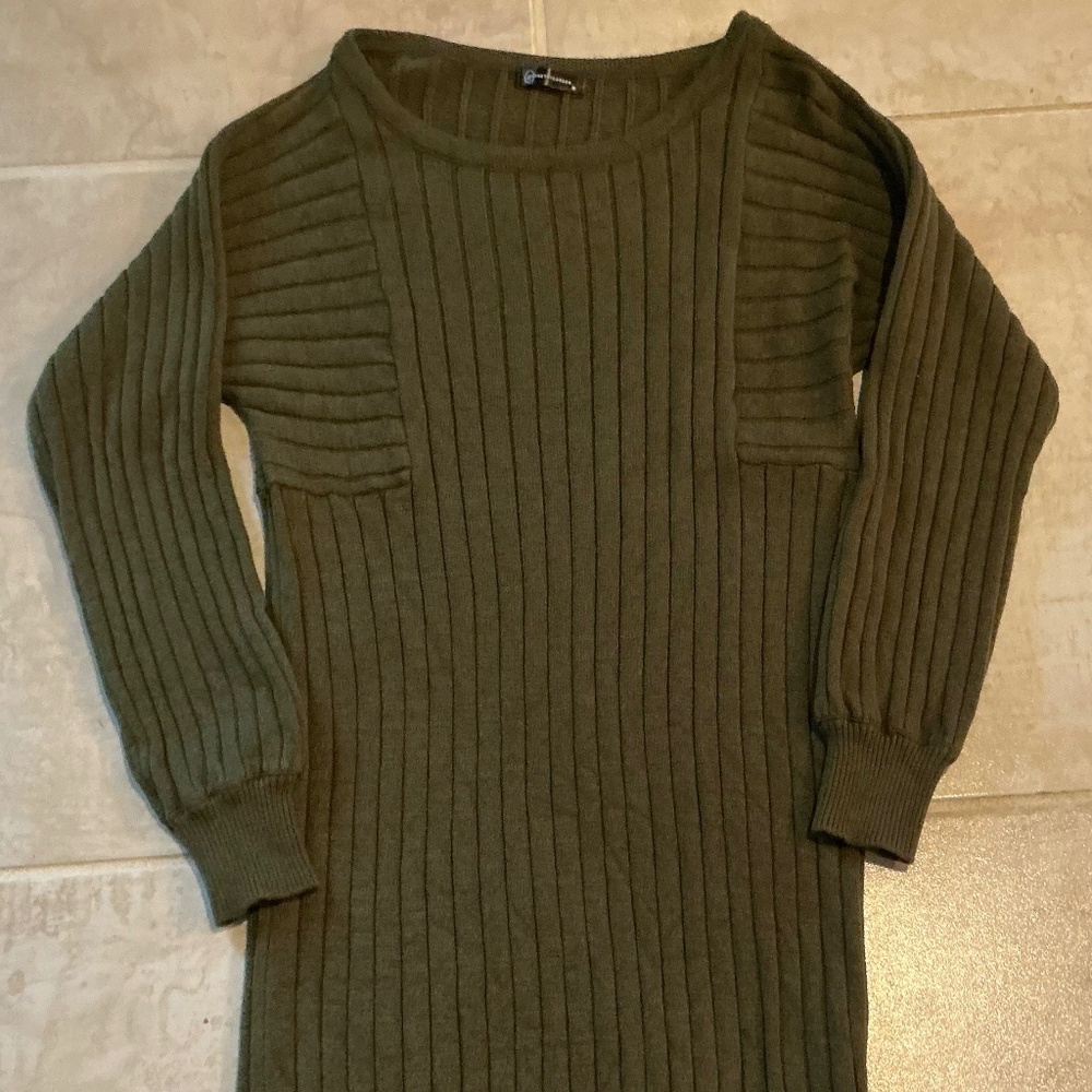 PRETTYGARDEN Ribbed Sweater Dress M‎ Bodycon Preppy Pencil Chic Fall Classic